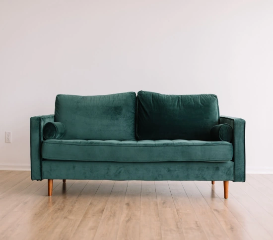 Blue color living room simplistic furniture